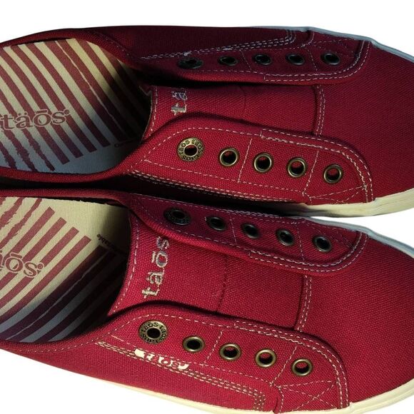 Toas EZ Soul Red Canvas Slip On Mule Sneakers Size 9 - Picture 8 of 16
